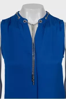 Silk blouse with chain