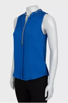 Silk blouse with chain
