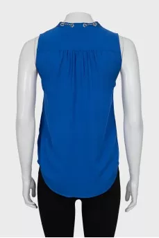 Silk blouse with chain