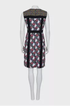 Fitted dress with zipper in print