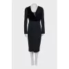 Sheath dress with lace insert