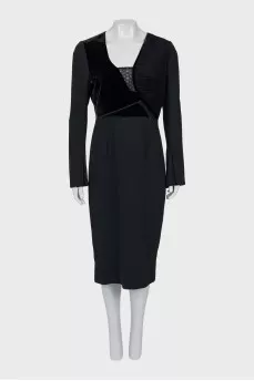 Sheath dress with lace insert