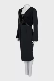 Sheath dress with lace insert