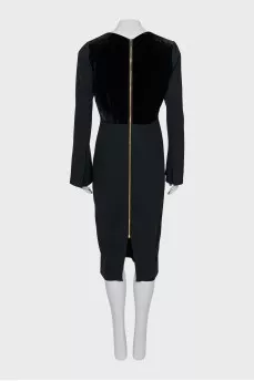 Sheath dress with lace insert