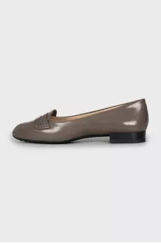 Pointed toe leather loafers
