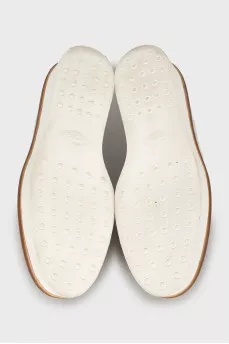 White leather brogues with perforations