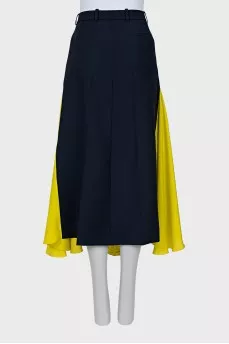 Wool skirt with silk inserts