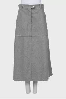 Gray wool skirt