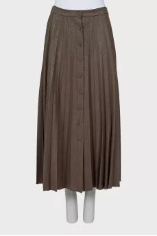 Wool pleated skirt