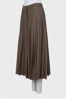 Wool pleated skirt