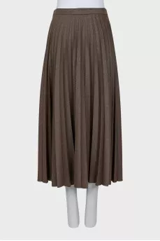 Wool pleated skirt