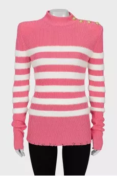 Striped sweater with tag
