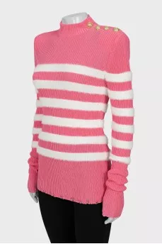 Striped sweater with tag