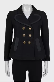 Double-breasted cropped coat
