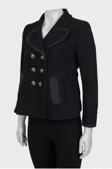 Double-breasted cropped coat