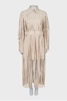 Fitted dress with fringe