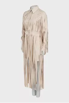 Fitted dress with fringe