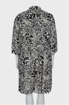 Silk dress with pleats