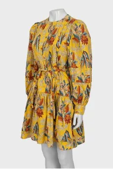 Yellow Floral Dress With Tag