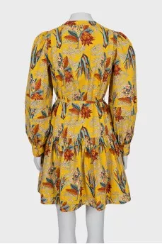 Yellow Floral Dress With Tag