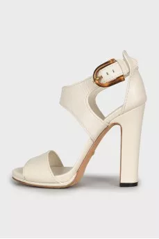 White leather sandals