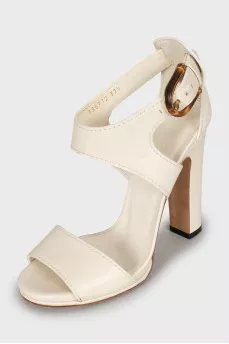White leather sandals