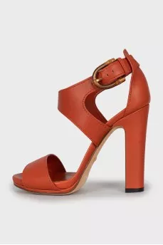 Orange leather sandals