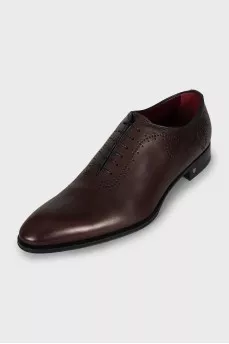 Men's brown perforated brogues