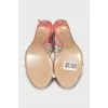 Stiletto heel sandals decorated with flowers