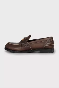 Leather loafers with vintage effect