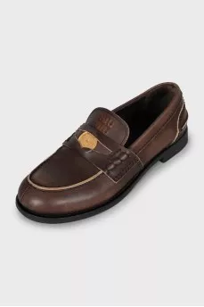 Leather loafers with vintage effect