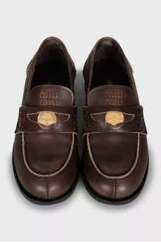 Leather loafers with vintage effect