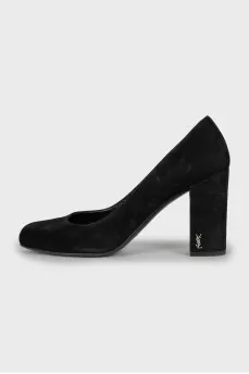 Suede shoes with brand logo