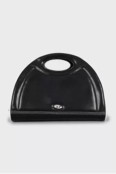 Leather bag with short handle