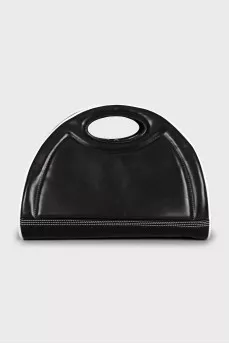 Leather bag with short handle