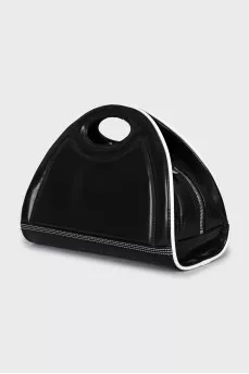 Leather bag with short handle