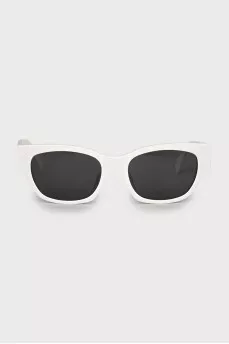 Sunglasses with white frame and logo