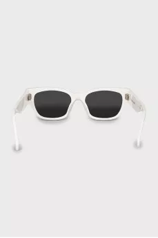 Sunglasses with white frame and logo