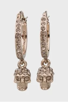 Earrings with skulls and crystals