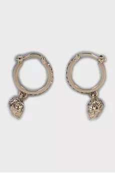 Earrings with skulls and crystals