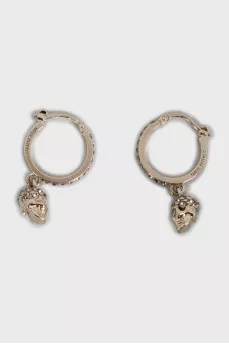 Earrings with skulls and crystals