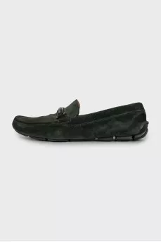 Men's green moccasins