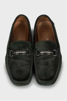 Men's green moccasins