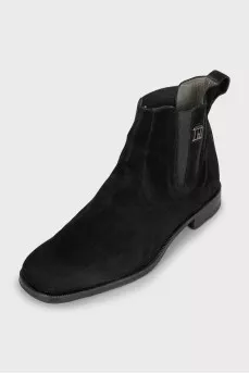 Men's black suede boots