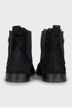 Men's black suede boots