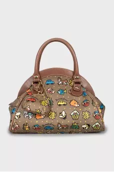 Leather bag with removable wallet