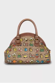 Leather bag with removable wallet