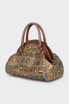 Leather bag with removable wallet