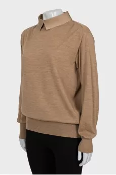 Beige jumper with collar