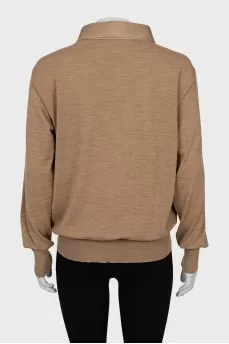 Beige jumper with collar